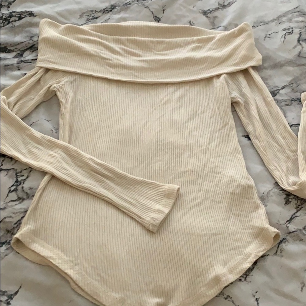 Off the shoulder sweater - soft - off white/cream